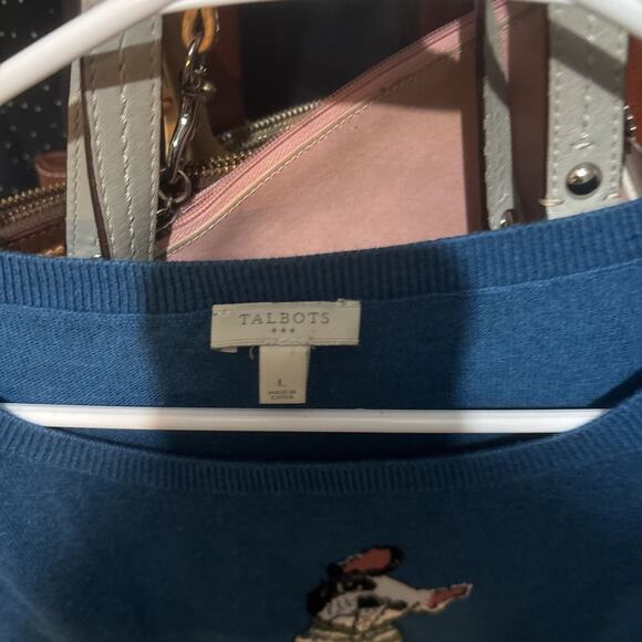 Talbots French Bulldog Graphic Crewneck Pullover Sweater - Picture 3 of 3